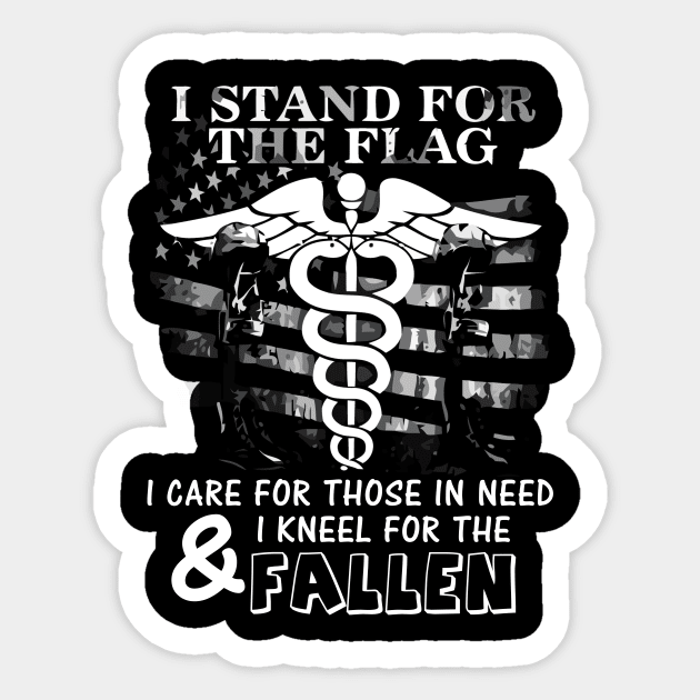 Nurse stand for flag kneel for fallen Sticker by danieldamssm